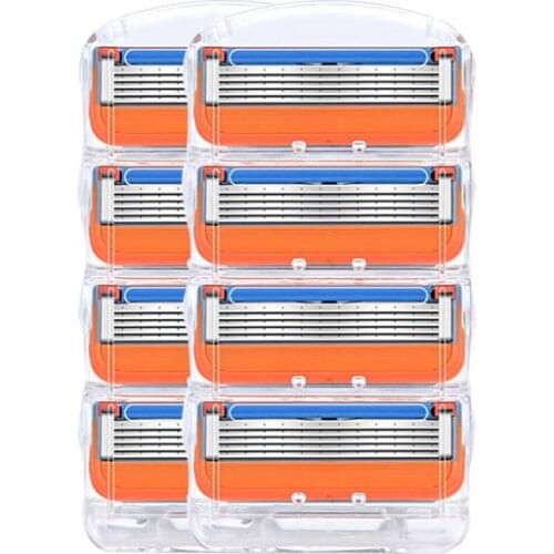 8pcs/set Razor Blades For Men 5 layer facial care shaver cassettes shaving blades