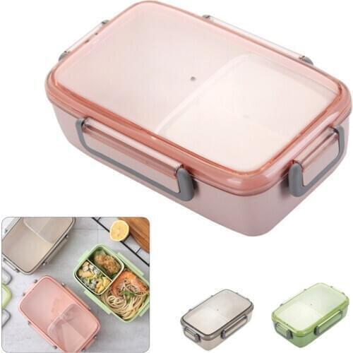 800-1000ml Lunch Box Microwave Independent Lattice For Kids Portable Bento Box Leak-Proof Food Container lunchbox lancheira
