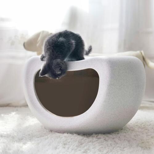 A,Dual Use Summer & Stool Summer Cat Supplies Washable Outdoor Large Space Waterproof Pet House with Healthy Material 41*43cm