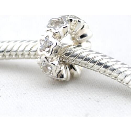 Shinning Star Space Beads For Jewelry Making Woman DIY Charms Fits Original Bracelets 925 Sterling Silver Jewelry Bead