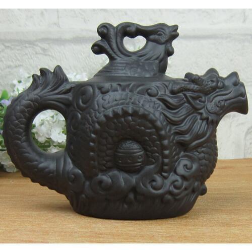 Yixing Teapot Small Elegant Dragon and Phoenix Pot 210ml purple clay handmade kettle kung fu teapot