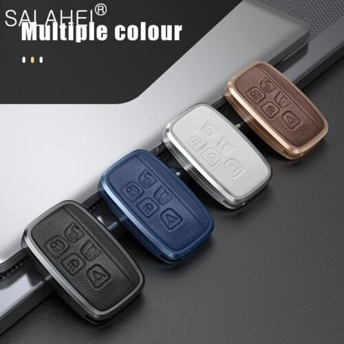 Car Key Case Aluminum Alloy Leather Cover For Land Rover Range Rover Sport Evoque Velar Discovery 4 Auto High Quality Key Bag