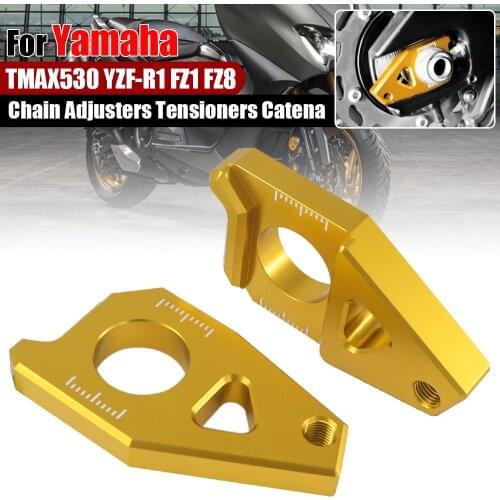 For Yamaha TMAX 530 TMAX530 T-MAX530 2012-2016 YZF R1 2005-2015 FZ8 FZ1 Motorcycle Rear Axle Chain Adjusters Tensioners Catena