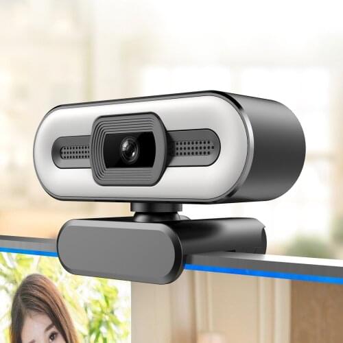 Full HD Fill Light Web Cam with Microphone Streaming Camera for Computer