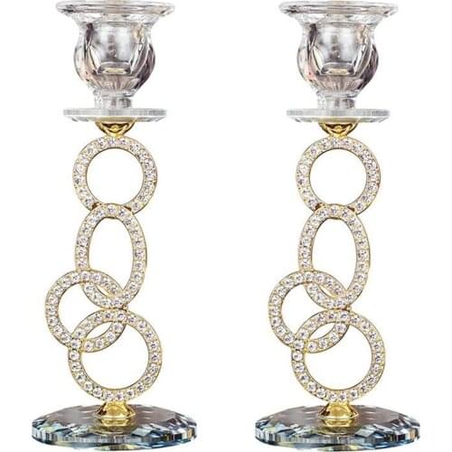 Crystal Taper Candle Holders, Candle Holder for Taper Candle,Taper Candlestick Holders for Coffee Dining Table,Wedding