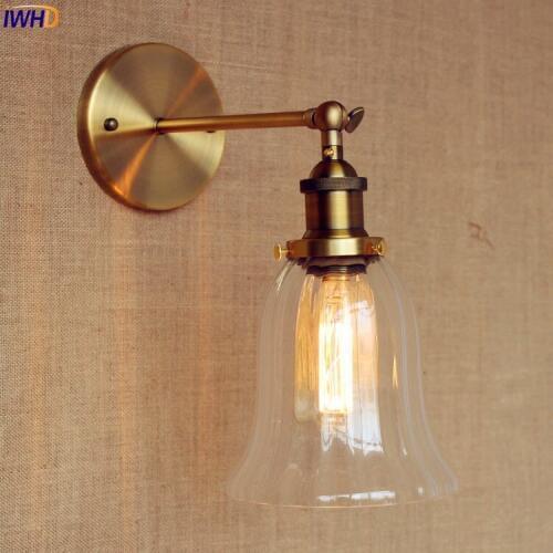IWHD Glass Vintage Wall Light Fixtures Luminaire Rustic Loft Industrial Wall Lamp LED Edison Sconce Lampe Apliques Pared