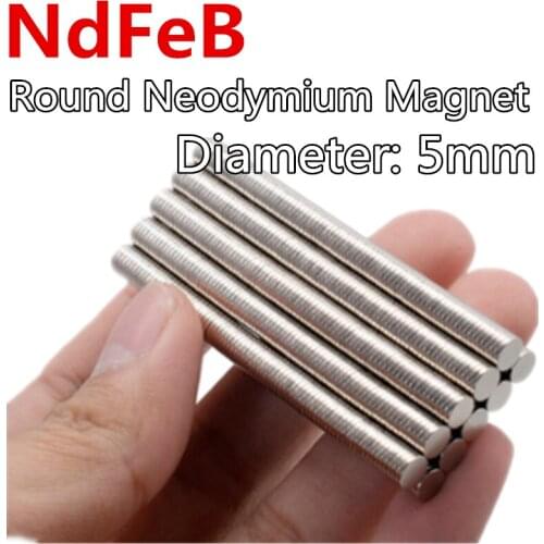 Diameter 5mm Round NdFeB Neodymium Magnet Powerful Rare Earth Permanent Fridge Magnets Ring Disk Strong Craft for DIY