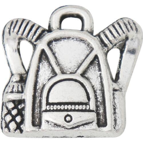 RAINXTAR Fashion Alloy School bag Charms Vintage Student Satchel Charms For Graduation Season Jewelry AAC894