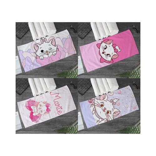 Disney Marie Cat Style Anime Figures Cartoon Product Cosplay Accessories Customized Bath Towel Washcloth Gift