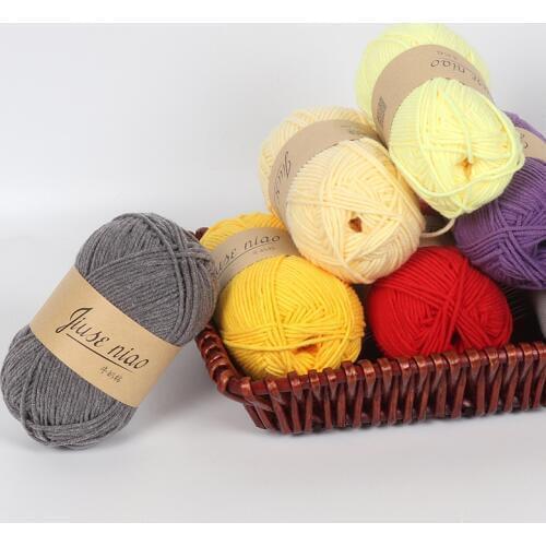 Soft Hand Knitting Yarn Milk Cotton Wool Line Crochet Yarn For Clothing Scarf Hat DIY Handcraft Knitting Accessories 50g/pc