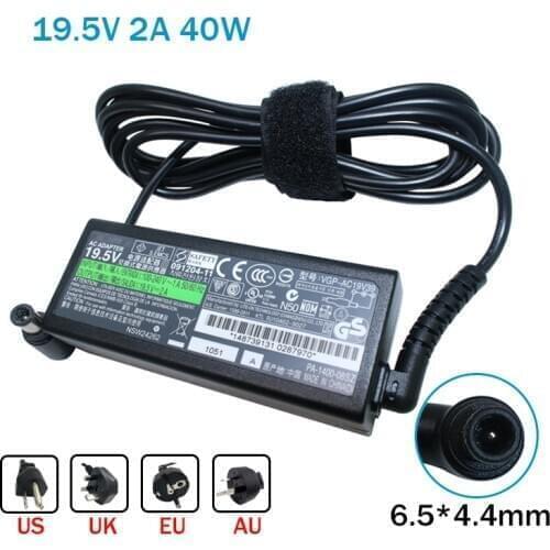 Genuine 19.5V 2A 40W AC Laptop Adapter For Sony VGP-AC19V39 VGP-AC19V40 VGP-AC19V47 VGP-AC19V57 PA-1400-06SN