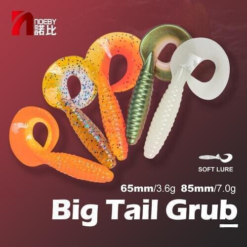 NOEBY S3119 fishing soft lure pike lures silicone bait peche leurre unique sickle tail 65mm 85mm for bass trout fishing