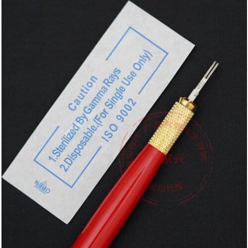 Disposable Microblading 50PCS Shading 6 Pins with 2 Rows R3 Round Needles Eyebrow & Lips Tebori Blade Accessories Tool