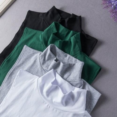 Autumn Winter Women Turtleneck Detachable Collar Sweater Shirt False Collars Female Solid Color Fake Collar Decorative
