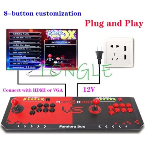 Pandora Box DX 3000 in 1 arcade game iron console retro gaming joysticks controller support FBA MAME PS1 game 3D Mortal Kombat