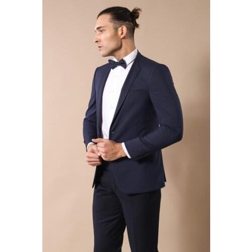Plain Slim Fit Night Blue Tuxedo Wessi