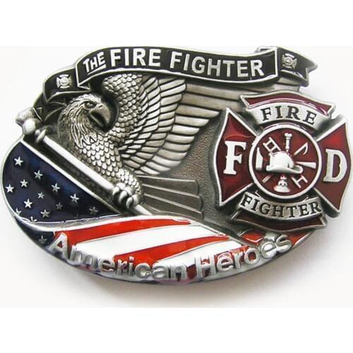 New Vintage American Hero Firefighter Fire Enamel Belt Buckle also Stock in US Gurtelschnalle Boucle de ceinture BUCKLE-3D039