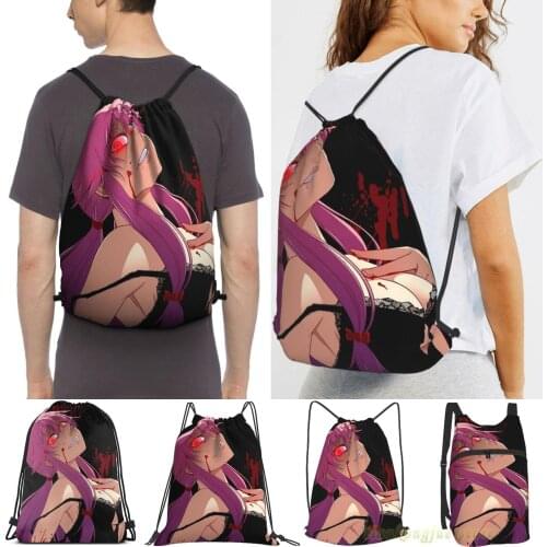 Mirai Nikki Men Purpose Drawstring Backpack Bags Women Outdoor Travel Backpacks Gym Training Swimming Fitness Bag