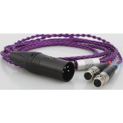 Audiocrast XLR Balanced Earphone Headphone Upgrade Cable Silver Plated for Audeze LCD-3 LCD3 LCD-2 LCD2 LCD-4