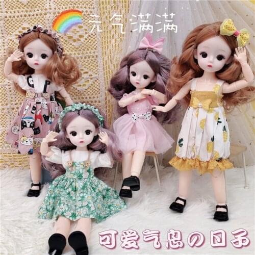 23 Movable Joints BJD Doll 30cm Makeup Dress Up Cute Dolls with Fashion Dress for Girls Toy Princesses' toys