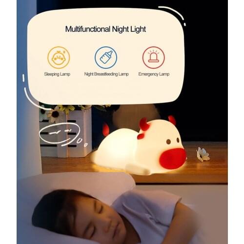 Silicone Night Light Kids Nursery Lamp with Animals 7 Colors Toddler Night Light