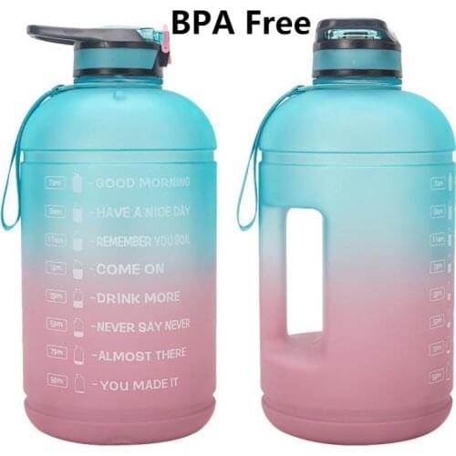 1 Gallon/128OZ Drinking Sports Water Bottle With Time Marker Leakproof BPA Free Motivational Fitness Gym Drinkware 3.8L Kettle
