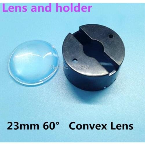 50set/lot LED Lens 23mm 60 degree with Black holder set sell bracket optical car lenses Semicircular Convex power lens