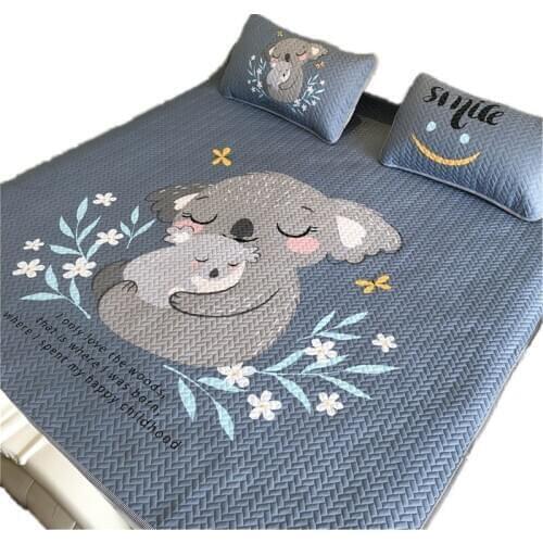 Tencel Air-conditioning Soft Mat Kit Home Cartoon Style Printing Single Double Soft And Comfortable Skin-friendly And Breathable