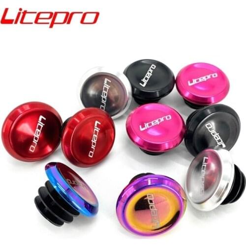 Litepro Bike Grips End Plugs Aluminum Alloy + Plastic End Cove Ultralight MTB Mountain Bike Folding Road Bicycle Handle End Caps