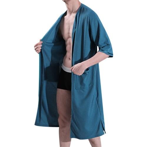 Couple Yukata Pajamas for men Water-absorbent Quick-drying Can Be Worn Outside With Zipper home clothes for men халат мужской E3