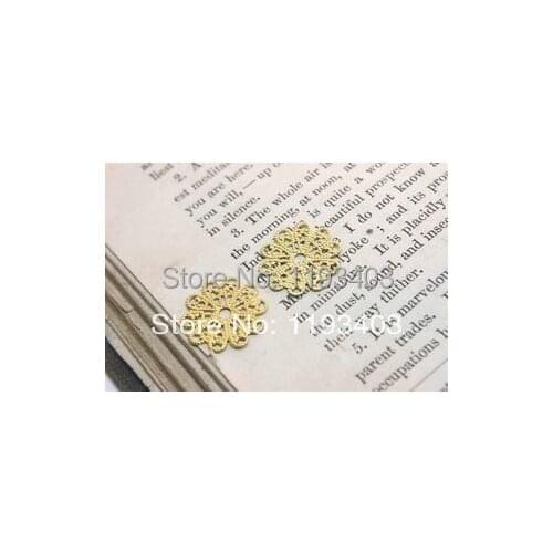 100PCS-16mm RAW brass Filigree Jewelry Connectors Setting Cab Base Connector Finding (FILIG-RB-12)