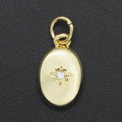 16x8mm 100% CZ Zircon DIY Jewelry Oval Charm Pendant Wholesale Top Quality Jewellery Accessories Necklace Making Charms