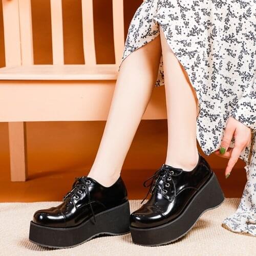 2021 College Student Shoes Girl LOLITA Shoes JK Uniform PU Leather Platform Heels Ankle Strap Womens Pumps New Spring