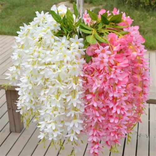 2021 Creative Wall-mounted Artificial Flower Vine Leaves Flower Home Decoration Festivel And Wedding Decoration Flower Rattan
