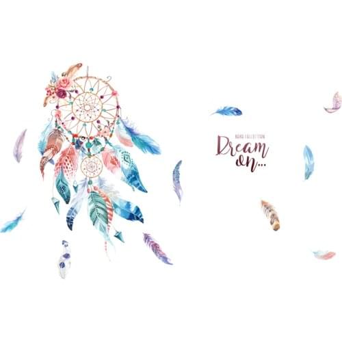 3D Creative Dream Catcher Wall Sticker Room Bedroom Stickers for Living Room Bedroom Decoration Girl Gift Wallpaper