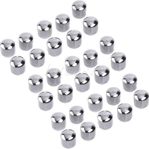 30pcs Chrome Metal Guitar Dome Knob Control for Electric Guitar Replacement Parts