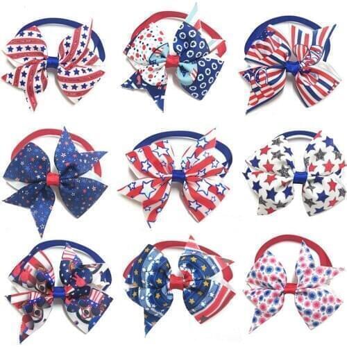 50pcs American Independence Day Pet Product Dog Bow Ties Cat Bowties Puppy Bow Ties Collar Small Middle Dog Grooming Accessories