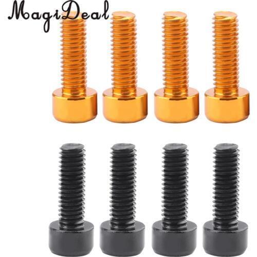 8Pcs Road MTB Bike Cycling Water Bottle Holder Cage Bolts Screws Bicycle Bottle Holder Hex Socket Screws Black&Gold
