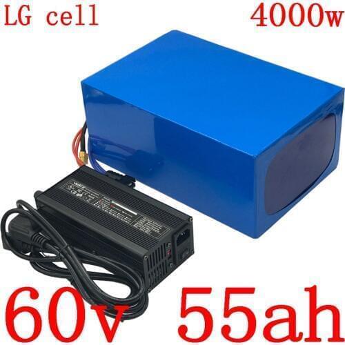 60V battery 60V 55AH electric bike battery 60V 55AH lithium battery use LG cell for 60V 2000W 3000W 4000W electric scooter motor
