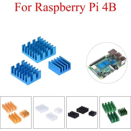 Aluminum Heat Sink Cooling Sink Cooler HeatSink 3Pcs Kit Radiator For Raspberry Pi 4 Model B