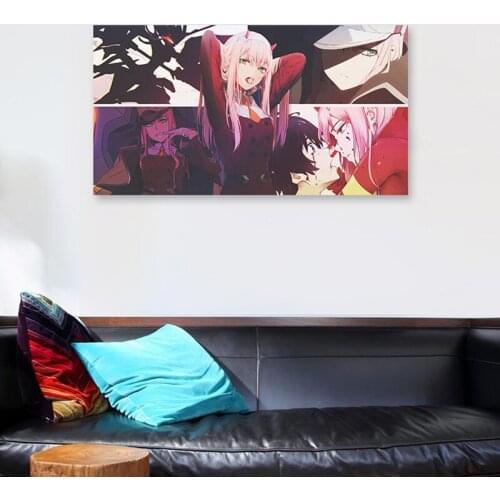 Zero Two Darling in the FranXX Anime Poster Framed Wooden Frame Canvas Painting Wall Art Decor room Study Home Decoration Prints