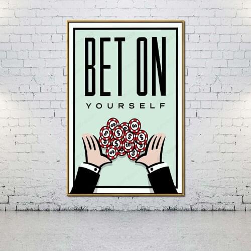 Artcozy Oil Canvas Painting bet on yourself art For Home Decoration Wall Art