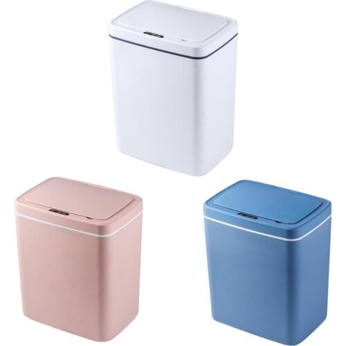 16L Automatic Non-contact Smart Trash Can Infrared Motion Sensor Trash Can For Household Covered Living Room Kitchen Bathroom