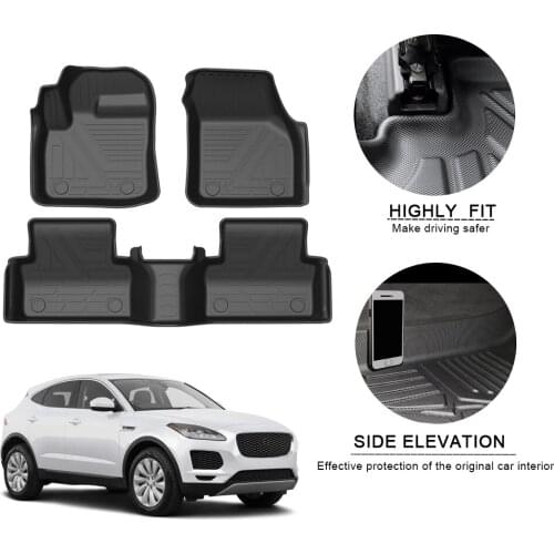 Car Floor Mats For Jaguar E-PACE 2018-2019 Non-slip TPE Waterproof Foot Pad Rubber Carpets Auto Automobile Interior Accessories