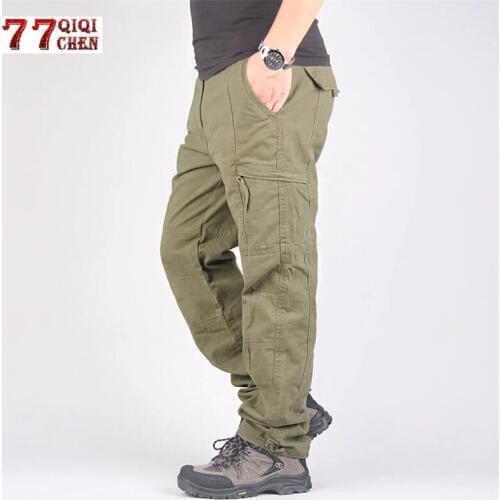 Cargo Pants Men Casual Cotton Overalls Spring Autumn Streetwear Military Long Trousers Army Straight Slacks Work Tactical Pants