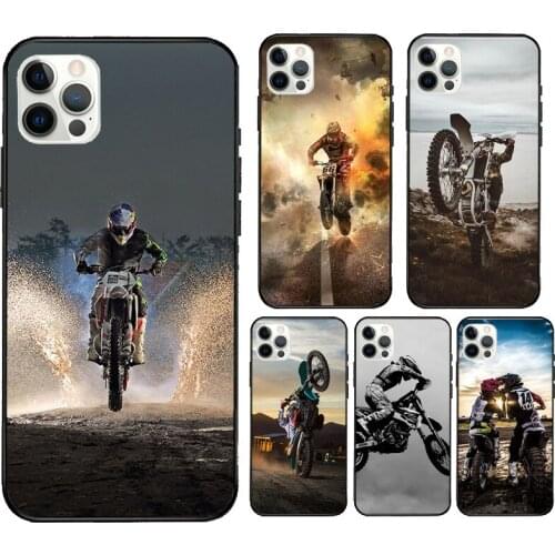 Moto Cross motorcycle sports Fundas For iPhone 12 Pro Max Mini XR X XS Max SE 2020 6S 7 8 Plus 11 Pro Max Phone Case