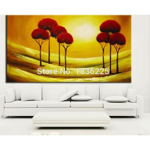 Arts and crafts best selling handmade items Canvas Oil Painting trees Abstract Painting sunset oil painting on canvas for wall