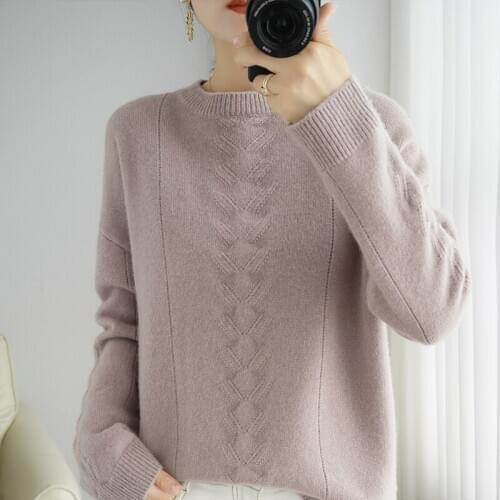 Soft wool sweater women 2020 new pure wool round neck pullover sweater women loose fashion all-match bottoming shirt