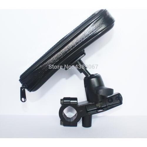 Motorcycle Handlebar Bar Mount Water Resistant Zipper Case Holder Stand for 5.5 Inch Cell Phones