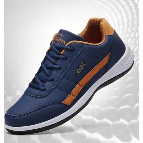 Leather Men Casual Shoes Mens Sneakers Breathable Casual Sports Shoes Non-slip Fashion Vulcanized Shoes Large Size 38-48